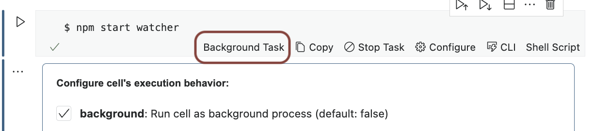 background task process in vs code